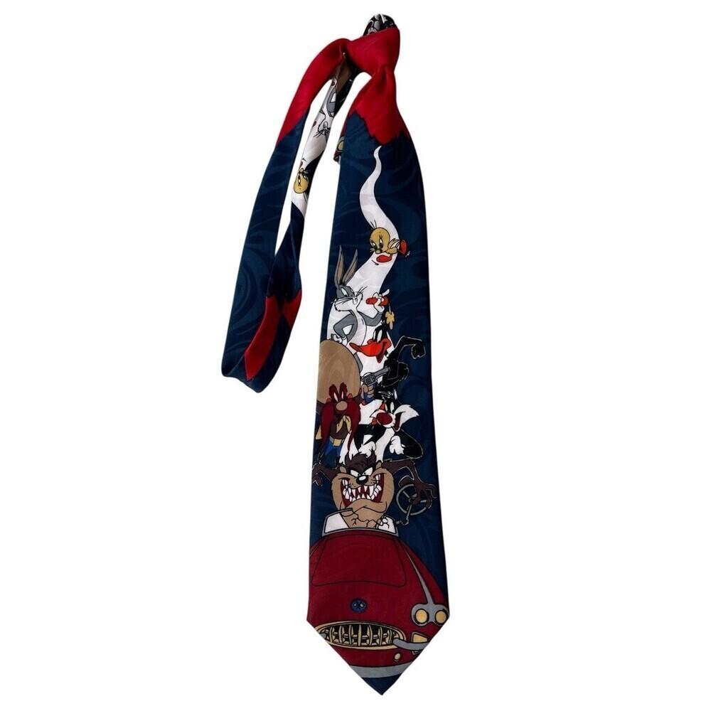 VTG 1993 Warner Bros Balancine Hot Cakes Bugs Taz Daffy Others Tie